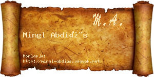 Mingl Abdiás névjegykártya